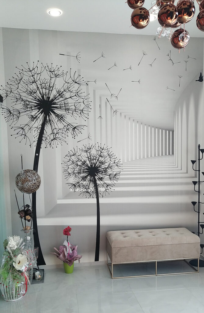 Quarto branco com árvores e pássaros a voar u37803pih20 669x1024 - Quarto branco com árvores e pássaros a voar