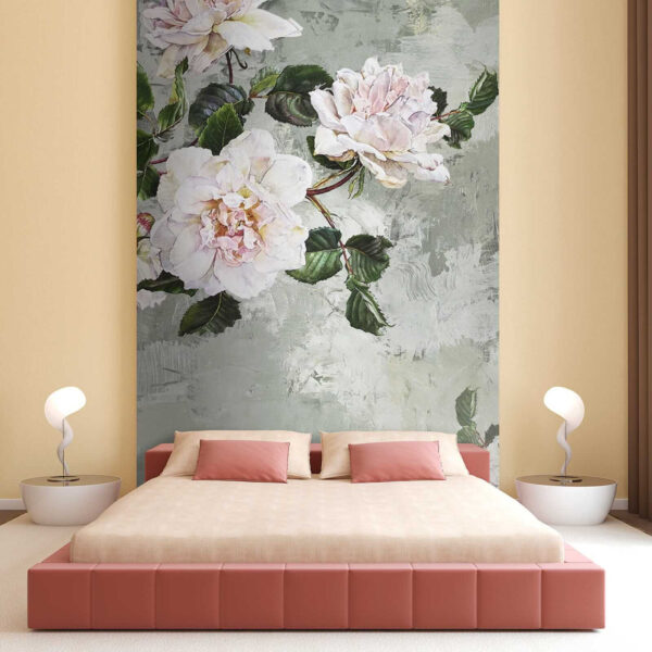 Pintura de flores numa parede Pintura de flores numa parede