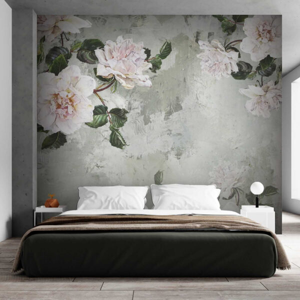 Pintura de flores numa parede Pintura de flores numa parede