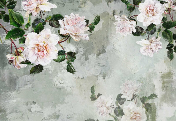 Pintura de flores numa parede Pintura de flores numa parede