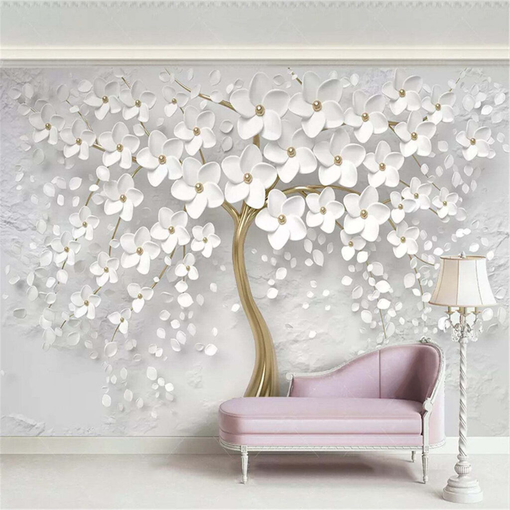 Árvore com flores e folhas brancas u37065pig5 1024x1024 - Árvore com flores e folhas brancas