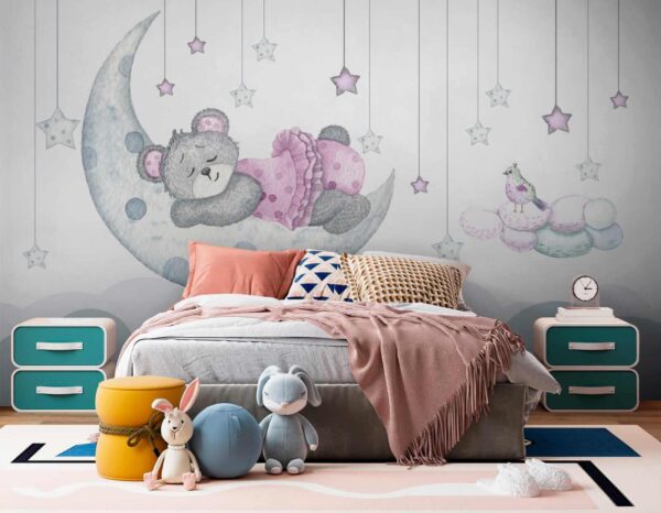 Urso de peluche a dormir na lua Urso de peluche a dormir na lua