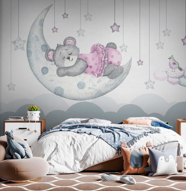 Urso de peluche a dormir na lua Urso de peluche a dormir na lua