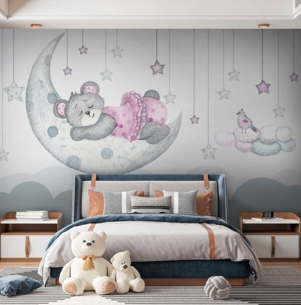 Urso de peluche a dormir na lua Urso de peluche a dormir na lua