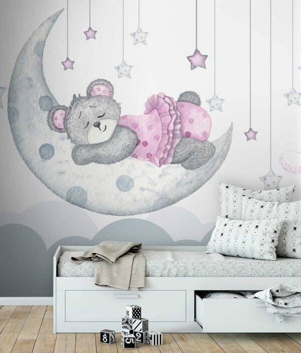 Urso de peluche a dormir na lua Urso de peluche a dormir na lua