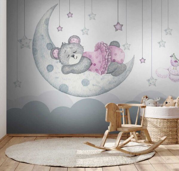 Urso de peluche a dormir na lua Urso de peluche a dormir na lua