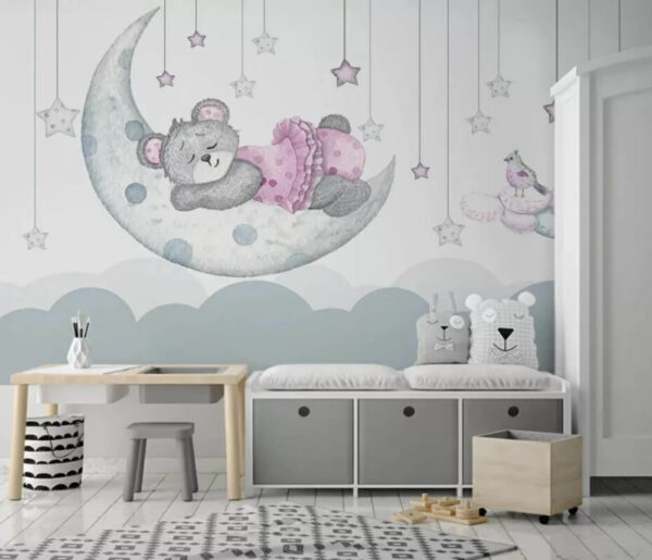 Urso de peluche a dormir na lua Urso de peluche a dormir na lua