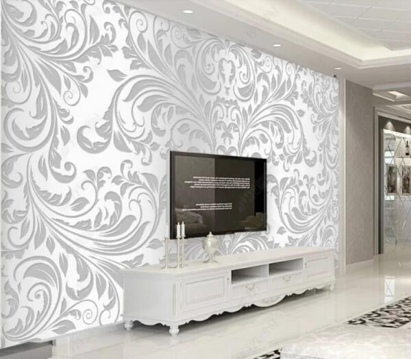 Papel de parede branco e cinzento Papel de parede branco e cinzento