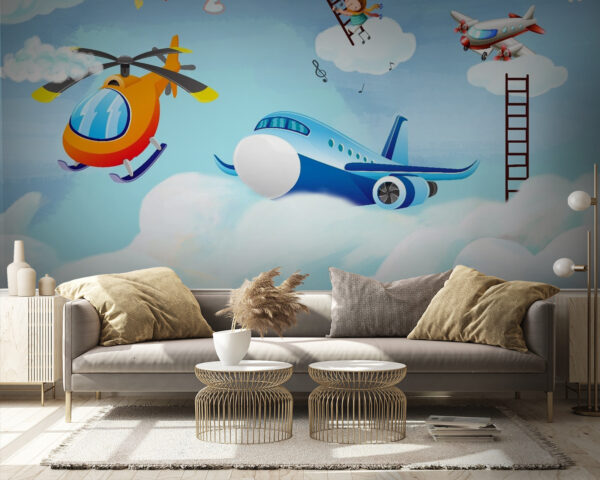 Aviões em desenho animado no céu Aviões em desenho animado no céu