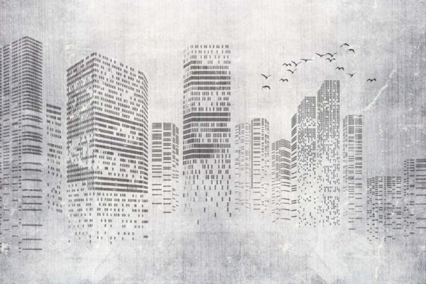 Imagem em escala de cinzentos de uma cidade Imagem em escala de cinzentos de uma cidade