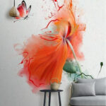 Papel de parede Borboleta numa flor