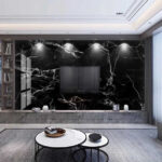 Papel de parede Mármore preto e branco