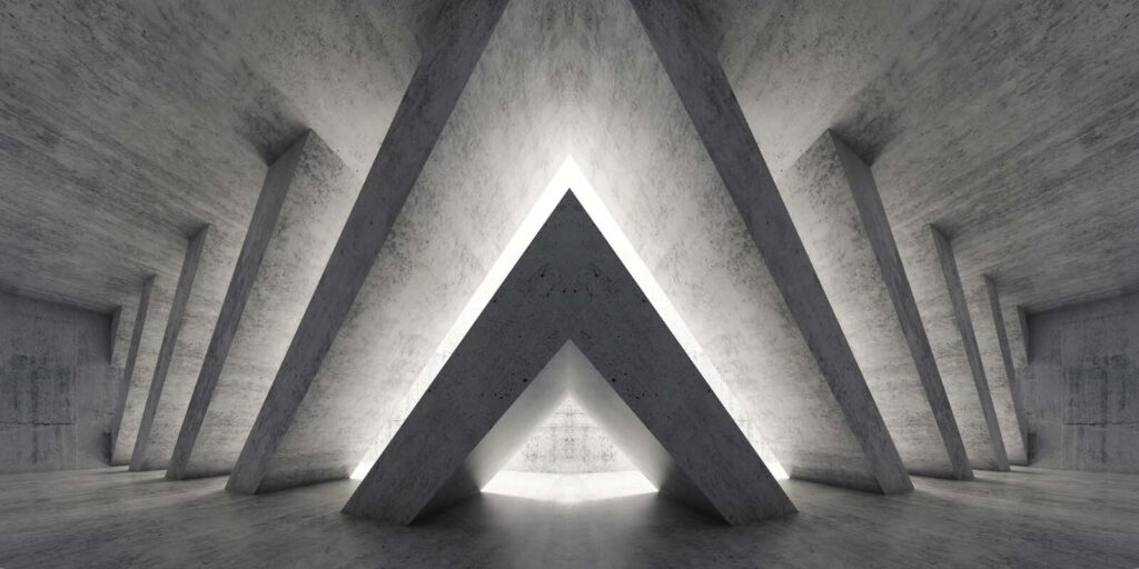 Sala com uma estrutura triangular Sala com uma estrutura triangular