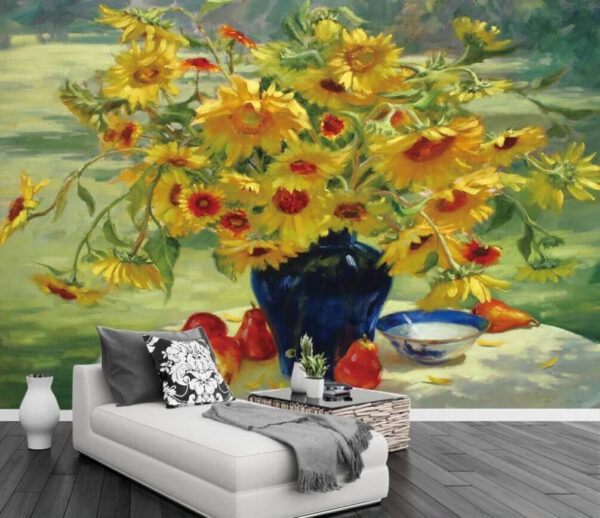 Pintura de um vaso com flores amarelas e frutos u30881pig1m 600x518 - Pintura de um vaso com flores amarelas e frutos - tegory
