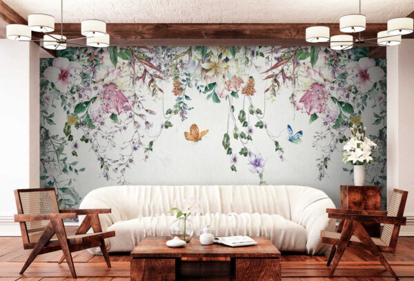 Painting of flowers and butterflies Painting of flowers and butterflies