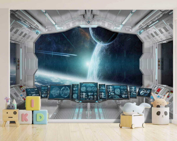 Quarto com biombos e vista para a terra a partir da janela Quarto com biombos e vista para a terra a partir da janela
