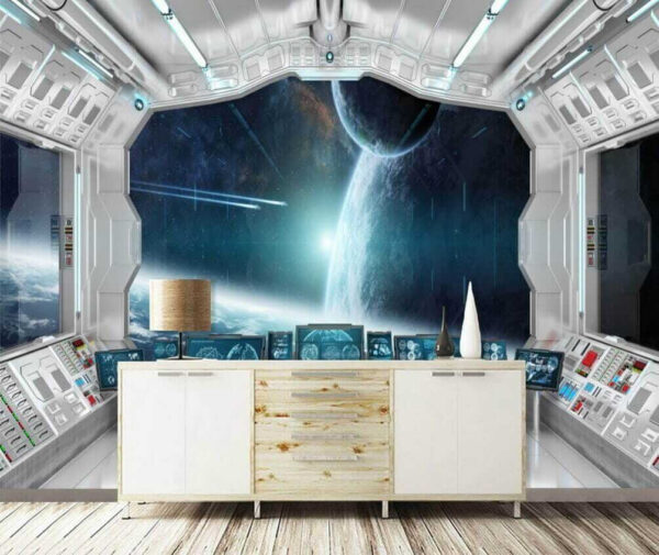 Quarto com biombos e vista para a terra a partir da janela Quarto com biombos e vista para a terra a partir da janela
