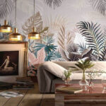 Papel de parede Grupo de plantas com folhas