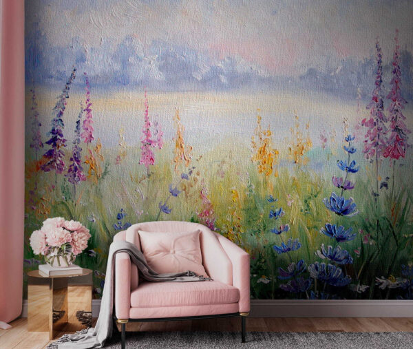 Pintura de flores num campo Pintura de flores num campo