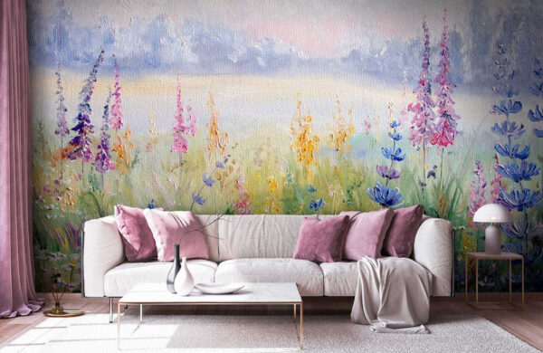 Pintura de flores num campo Pintura de flores num campo