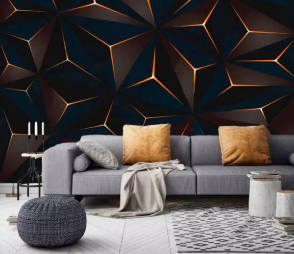 Padrão triangular preto e laranja Padrão triangular preto e laranja