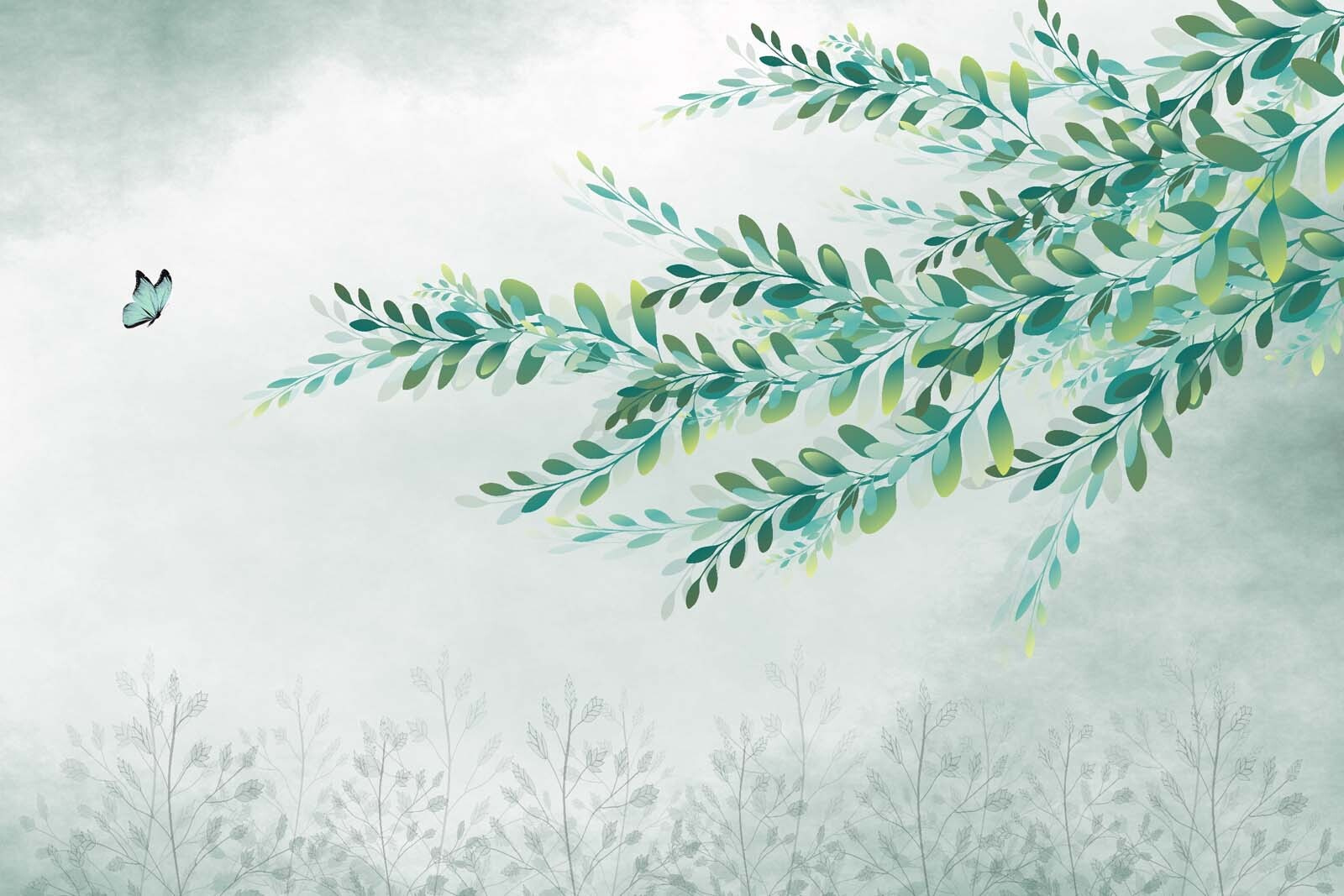 u27382p - Folhas verdes num ramo - tegory