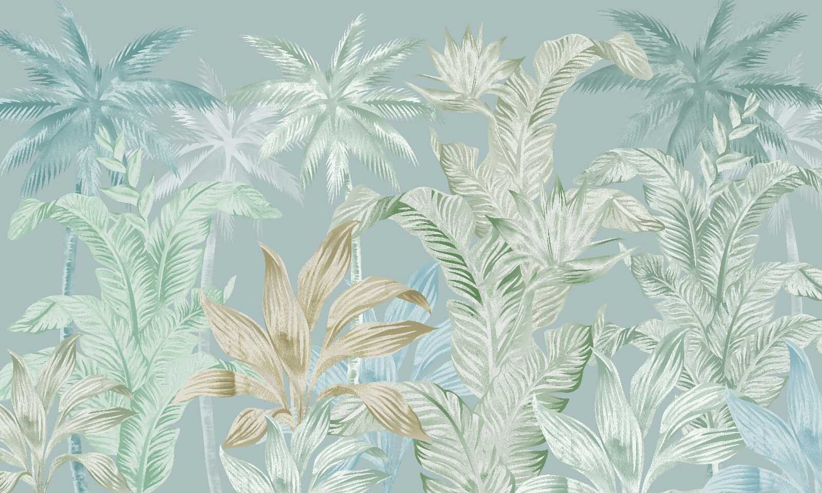 u27255p - Papel de parede com palmeiras - tegory