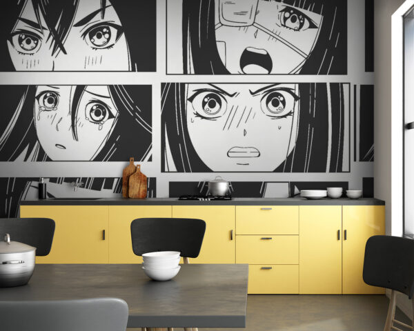 Colagem de uma rapariga de desenhos animados Colagem de uma rapariga de desenhos animados
