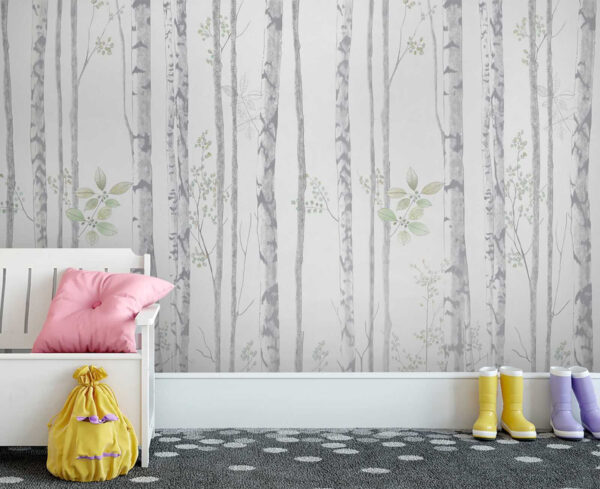 Papel de parede com árvores e folhas Papel de parede com árvores e folhas