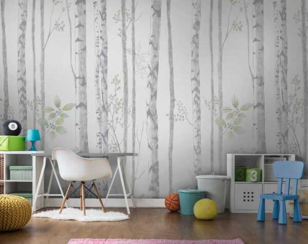 Papel de parede com árvores e folhas Papel de parede com árvores e folhas