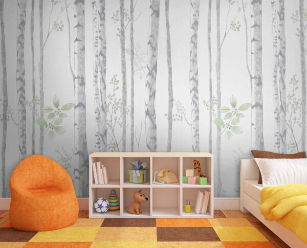 Papel de parede com árvores e folhas Papel de parede com árvores e folhas