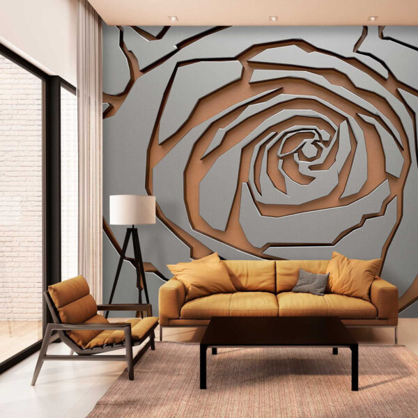 Desenho abstrato de rosas em textura metálica. Desenho abstrato de rosas em textura metálica.
