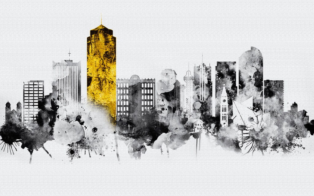 Paisagem urbana a preto e branco Paisagem urbana a preto e branco