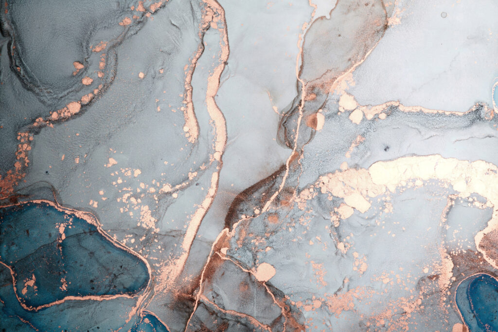 Redemoinhos de azul etéreo e cobre Redemoinhos de azul etéreo e cobre