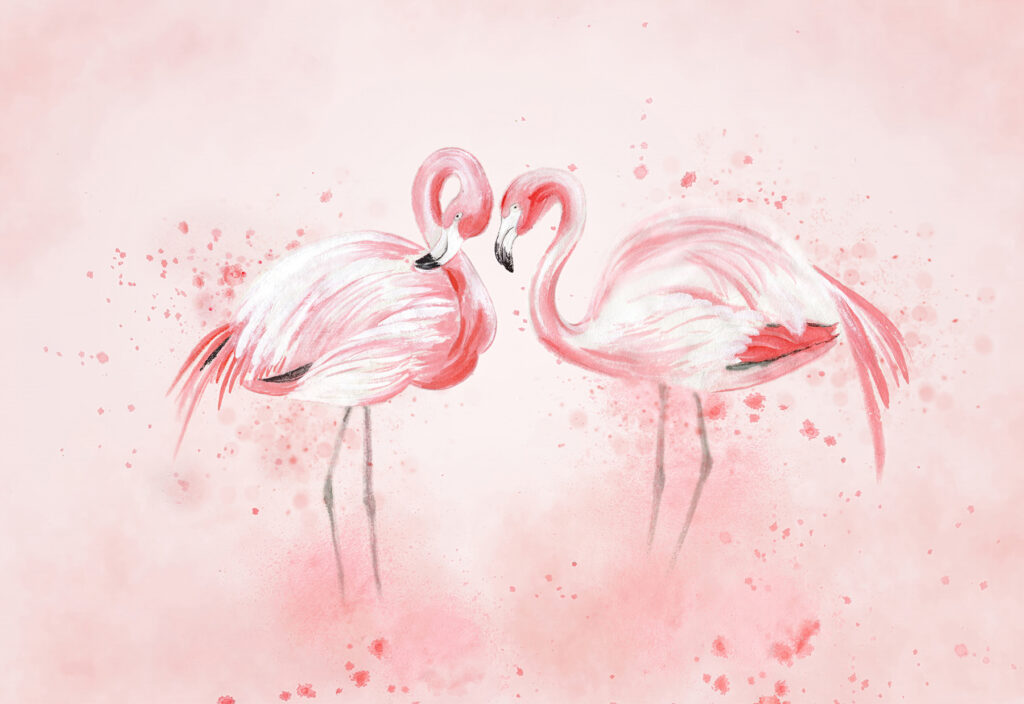 Dois flamingos lado a lado Dois flamingos lado a lado