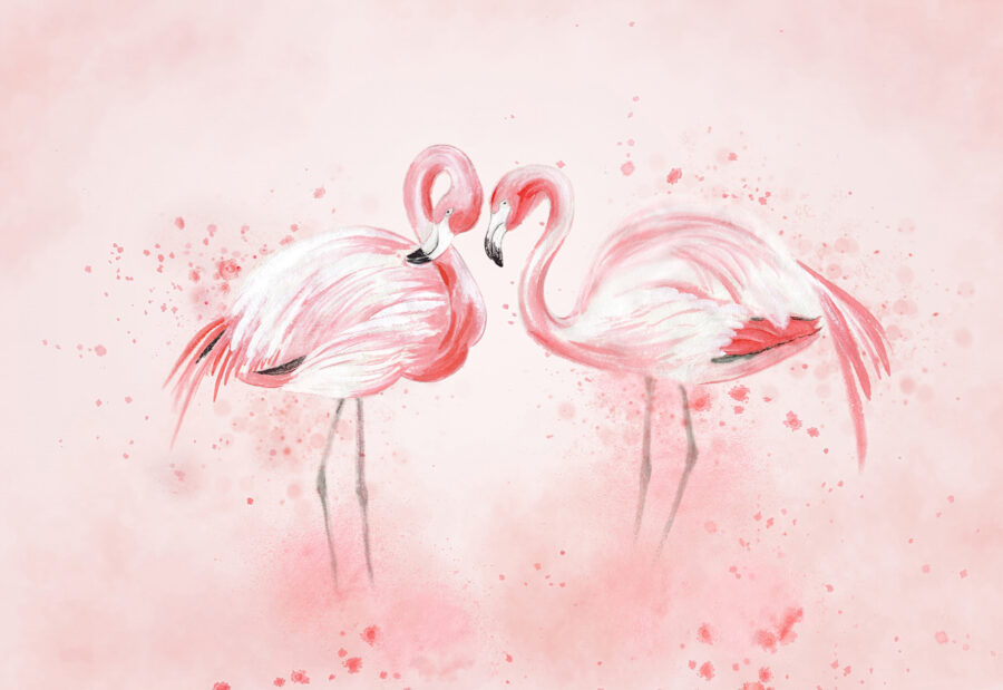 Dois flamingos lado a lado
