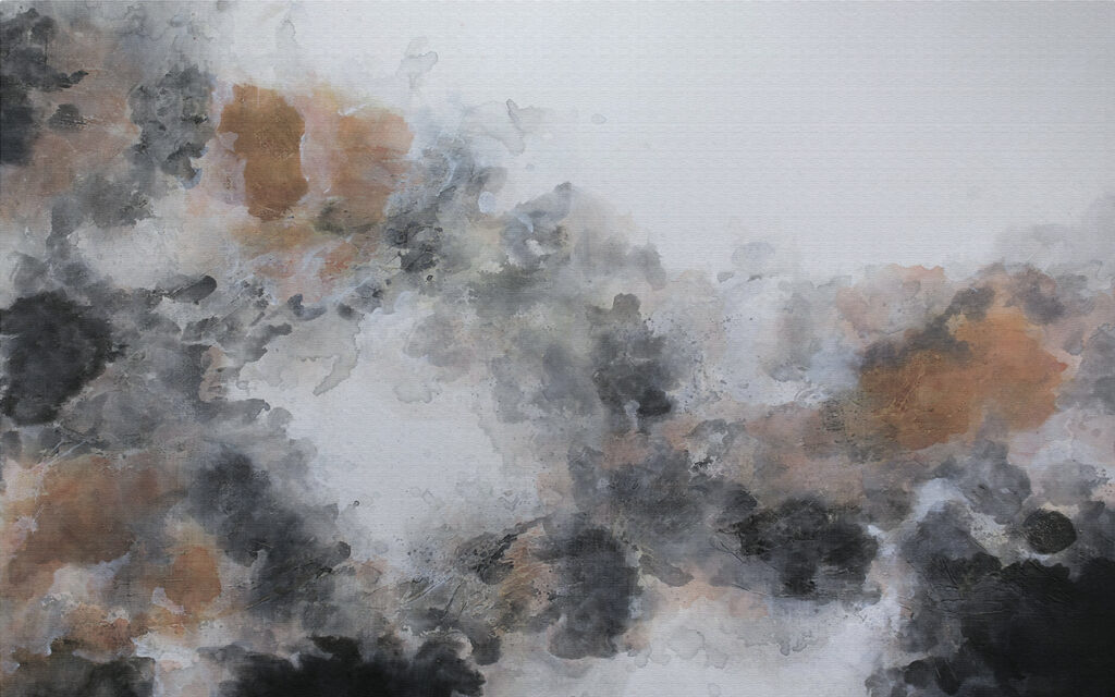 Pintura de uma nuvem de cor preta e castanha Pintura de uma nuvem de cor preta e castanha