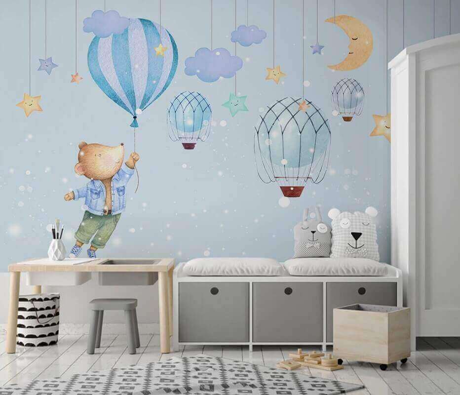 u22950pir1m - Urso de desenho animado a segurar um balão - tegory