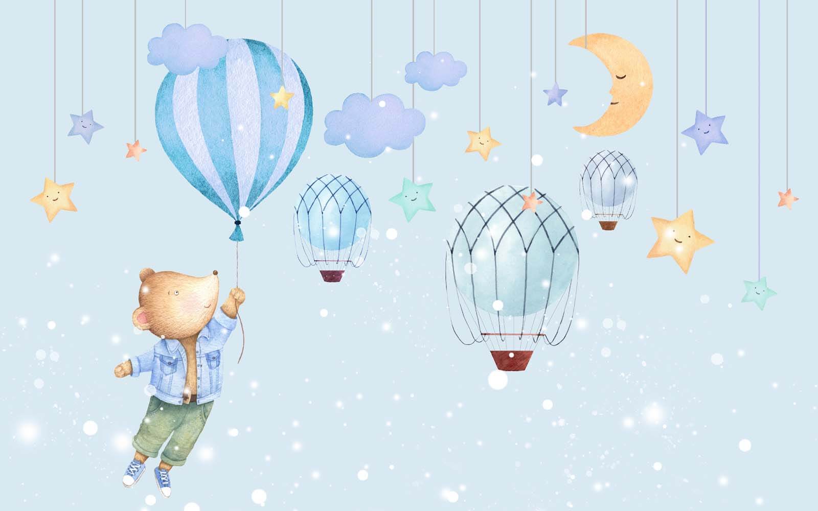 u22950p - Urso de desenho animado a segurar um balão - tegory