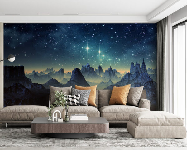 Cordilheira com estrelas no céu Cordilheira com estrelas no céu