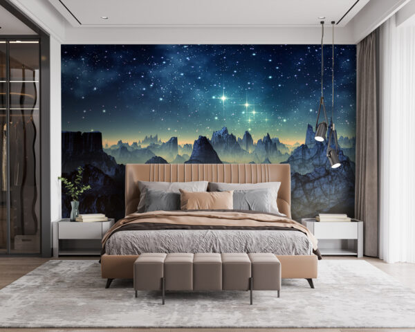 Cordilheira com estrelas no céu Cordilheira com estrelas no céu