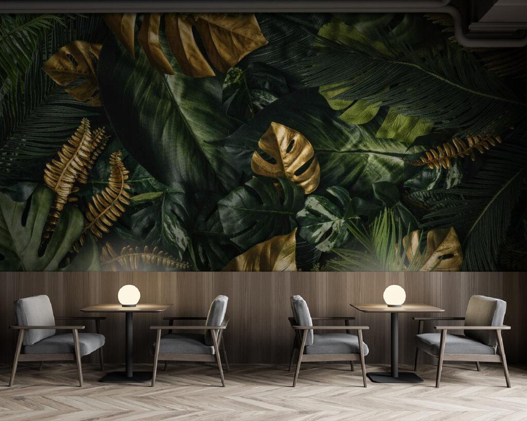 Lush leaves with metallic hues Lush leaves with metallic hues