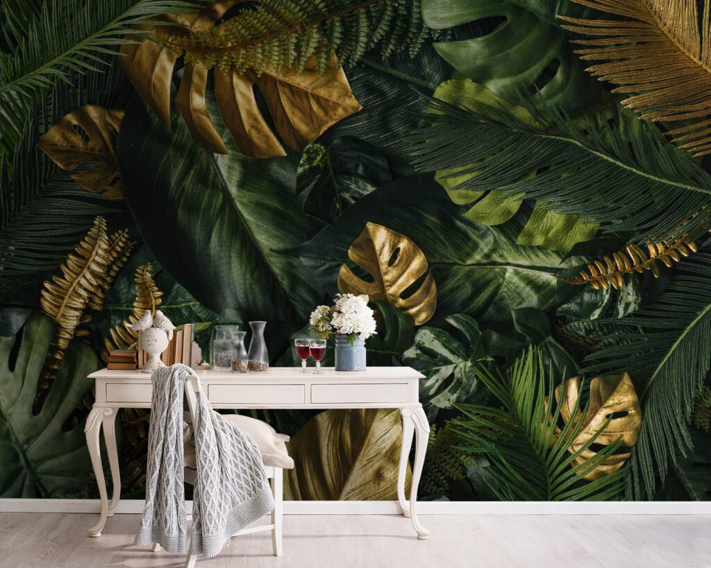 Lush leaves with metallic hues Lush leaves with metallic hues