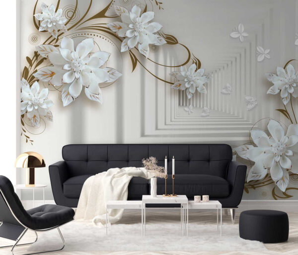 Desenho de uma flor branca sobre um fundo branco Desenho de uma flor branca sobre um fundo branco