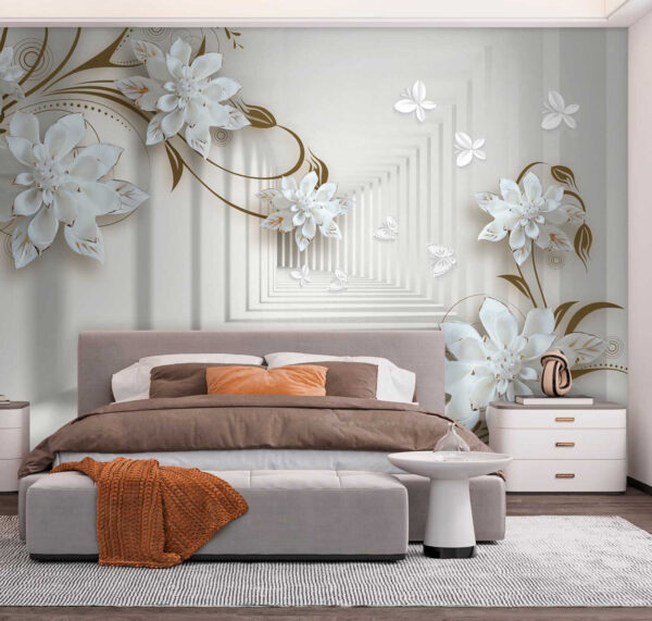 Desenho de uma flor branca sobre um fundo branco Desenho de uma flor branca sobre um fundo branco