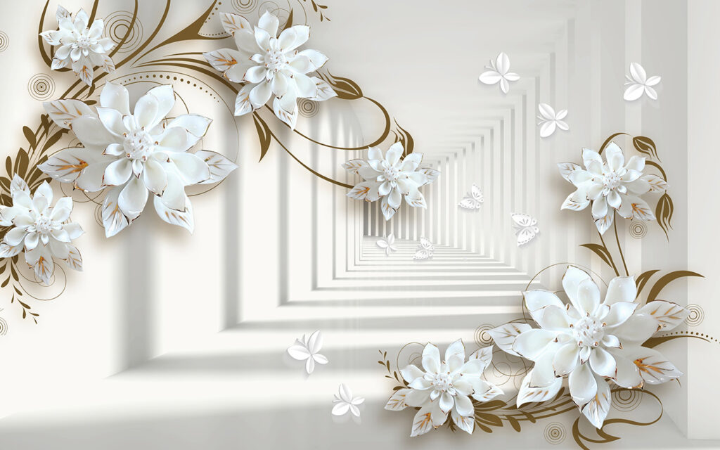 Desenho de uma flor branca sobre um fundo branco Desenho de uma flor branca sobre um fundo branco