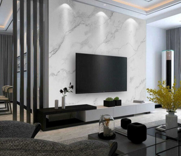 Superfície de mármore branco com veios pretos Superfície de mármore branco com veios pretos