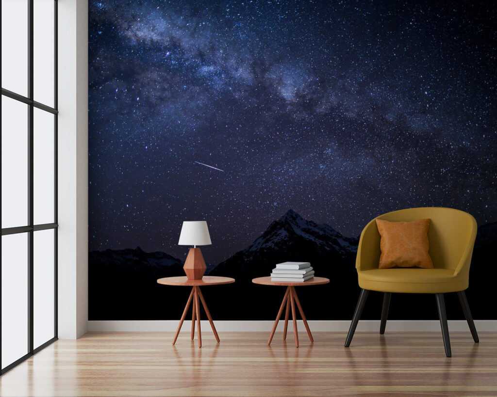 Starry sky over mountains