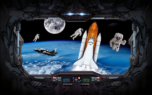 Vaivém espacial e astronautas no espaço Vaivém espacial e astronautas no espaço