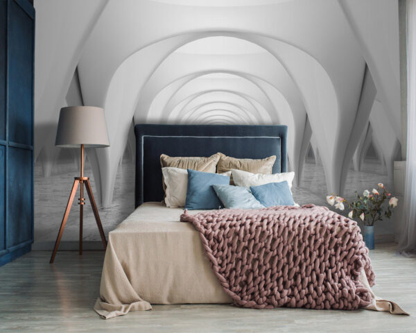 Quarto branco com teto em arco Quarto branco com teto em arco